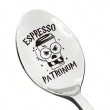1pc, Espresso Patronum Spoon, Stamped Silverware, Gift Idea For Coffee Lover, Funny Spoon Funny Gifts Spoon For Birthday, Party Spoon ,Kitchen,Christmas Gift