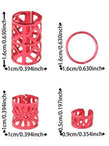 80件装紫红色混合脏辫发夹套装，个性化街头派对编发发夹装饰，女士发夹，节日编发饰品，金色发饰，哥特Y2K秋季万圣节发饰，女士发饰，发型设计，新年魅力 - 玫紅色 - 查看 7