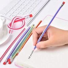 5pcs Flexible Soft Pencils, Unbreakable Pencils, Bendable Soft Pencils, Magic Bend Pencils, Suitable For Children School & Entertainment - Multicolor - View 7