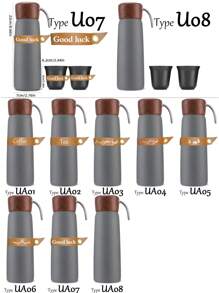 1pc 500ml Water Bottle Vacuum Insulated Stainless Steel Travel Mug, 80ml Tea Espresso Coffee Cups,Stainless Steel Vacuum Cup With Espresso Coffee Double Cups Gift Set,Coffee Cup,A Vacuum Cup Or A Cup, With Various Straps Or Without Straps Optional Back To School