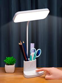 Lámpara de escritorio USB con brazo ajustable y puerto de carga - Blanco - Ver 1