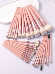 18-20-22-25-30 Pcs Rose Gold Makeup Brush Set, Premium Synthetic Hair Eyeshadow Blending Brush Kit, Cosmetic Tools,Giveaways,Professional Makeup Brushes,Complete Makeup Set - Pink - View 13
