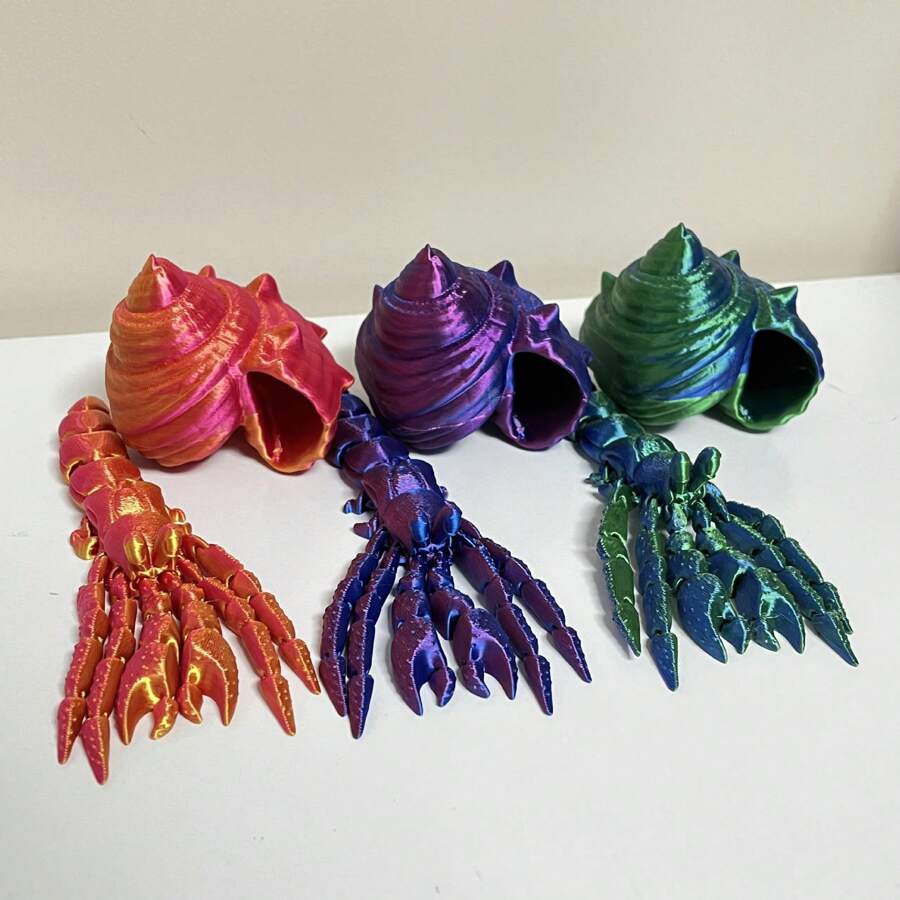 3D gedrucktes, mehrgelenkiges bewegliches Einsiedlerkrebs-Modell als Wohndekoration, kreatives Geschenk, Kunsthandwerk
