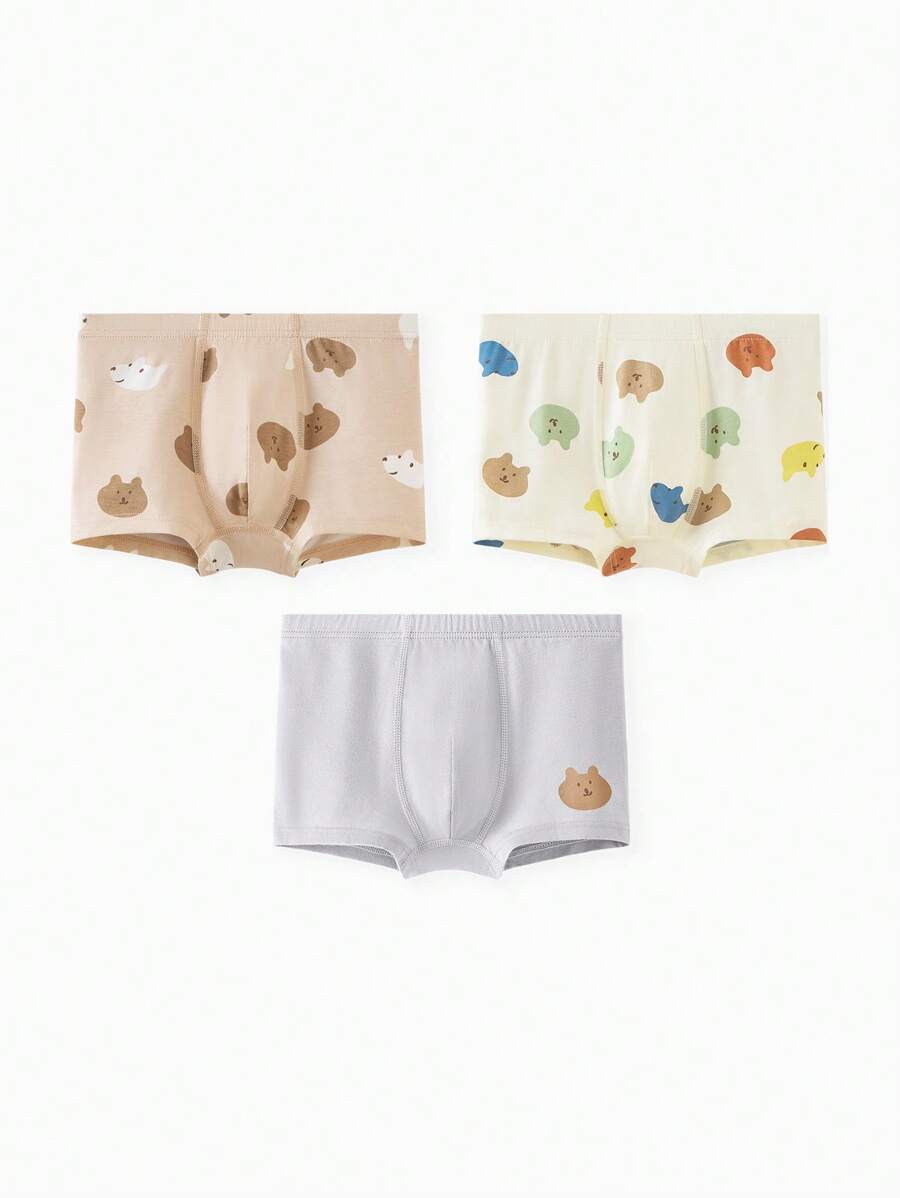 mini bala 夏季新款男童吸汗透气三角裤3条装 - 白藍 - 查看 1