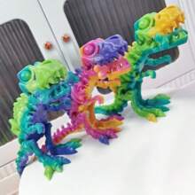 1 pieza Esqueleto articulado de Tiranosaurio Rex impreso en 3D (con tapa de cráneo extraíble), juguete de escritorio de huesos de dinosaurio, decoración de escritorio de colorida/holográfica, pequeño regalo para amigos/compañeros de trabajo, impreso en 3D, juguetes de dinosaurios, juguetes impresos en 3D - Multicolor - Ver 7