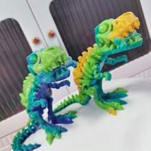 1 pieza Esqueleto articulado de Tiranosaurio Rex impreso en 3D (con tapa de cráneo extraíble), juguete de escritorio de huesos de dinosaurio, decoración de escritorio de colorida/holográfica, pequeño regalo para amigos/compañeros de trabajo, impreso en 3D, juguetes de dinosaurios, juguetes impresos en 3D - Multicolor - Ver 8