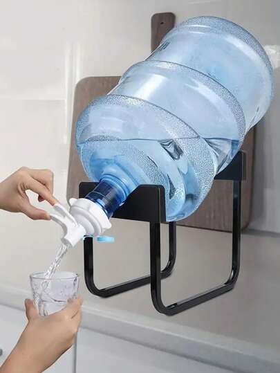 1 pieza de Gran Soporte dispensador de agua blanco y negro para agua mineral potable, soporte de enfriador de agua de mesa para barril de agua