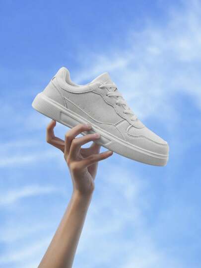 New Fashionable White Sneakers, Suitable For Outdoor Travel Casual Sports Shoes, Multi-Functional Skate Shoes, Comfortable & Lightweight, Good On-Foot Effect