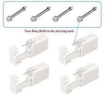 4 Packs Nose Piercing Kit With Built-In Nose Studs,Disposable Self Nose Piercing Gun,Simple And Convenient Operation, Ideal For Family Use - White - View 23