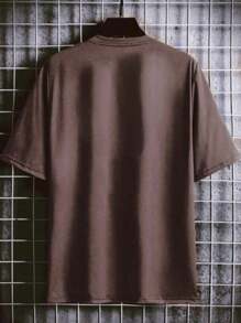 GOOD LUCK Men's T-Shirt 100% Cotton Premium Mesh Reinforcement Shoulder To Shoulder - Rỉ Nâu - Xem 2