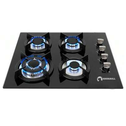 Parrilla Estufa 4 Quemadores Gas Vidrio Templado Shorbull