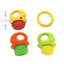 Juguetes de dentición para bebés, bandeja de hielo de silicona para dentición de bebés, llaves de dentición, set de dentición con forma de fruta, adecuado para bebés y niños pequeños, regalo de Pascua (colores de juguetes emparejados al azar) - Multicolor - Ver 7
