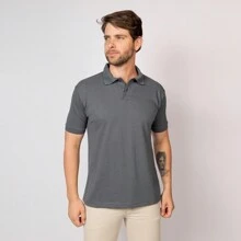 Men's Polo Shirt Wholesale Collar Uniform Embroider Green Flag - Xám - Xem 1