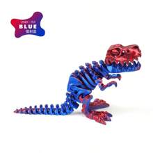 1 pieza Esqueleto articulado de Tiranosaurio Rex impreso en 3D (con tapa de cráneo extraíble), juguete de escritorio de huesos de dinosaurio, decoración de escritorio de colorida/holográfica, pequeño regalo para amigos/compañeros de trabajo, impreso en 3D, juguetes de dinosaurios, juguetes impresos en 3D - Multicolor - Ver 11