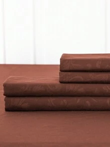 Brocado de fénix Juego de Sabanas, Sabanas Matrimoniales, 4 Piezas, 3000 Hilos, Cómodas y Frescas, Calidad de Lujo, Hipoalergénicas,  Suave, Ligera (1 Forro,1 Sábana, 2 Fundas) - Café integral - Ver 8