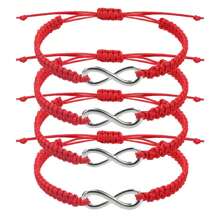 4 piezas/set de pulseras con símbolo infinito tejidas a mano, joyería de regalo para parejas y amigos unisex - Pulsera - Ver 9