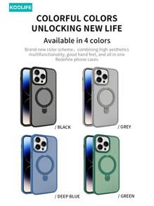 Koolife 1 件彩色柔软触感哑光磁性手机壳，内置磁性支架，软边全覆盖，防滑防摔，PC+TPU，适用于 17 ProMax/17/17 Pro/17 Air/16/16 Pro/16 Plus/16 ProMax/12/12 Pro/12 ProMax/13/13 Pro/13 ProMax/14/14 Plus/14 Pro/14 ProMax/15/15 Pro/15 Plus/15 ProMax - 深海藍 - 查看 9