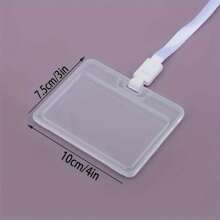 10pcs Horizontal Waterproof Clear ID Card Sleeves: Secure Your Bank Cards & IDs! Back To School - White - View 2