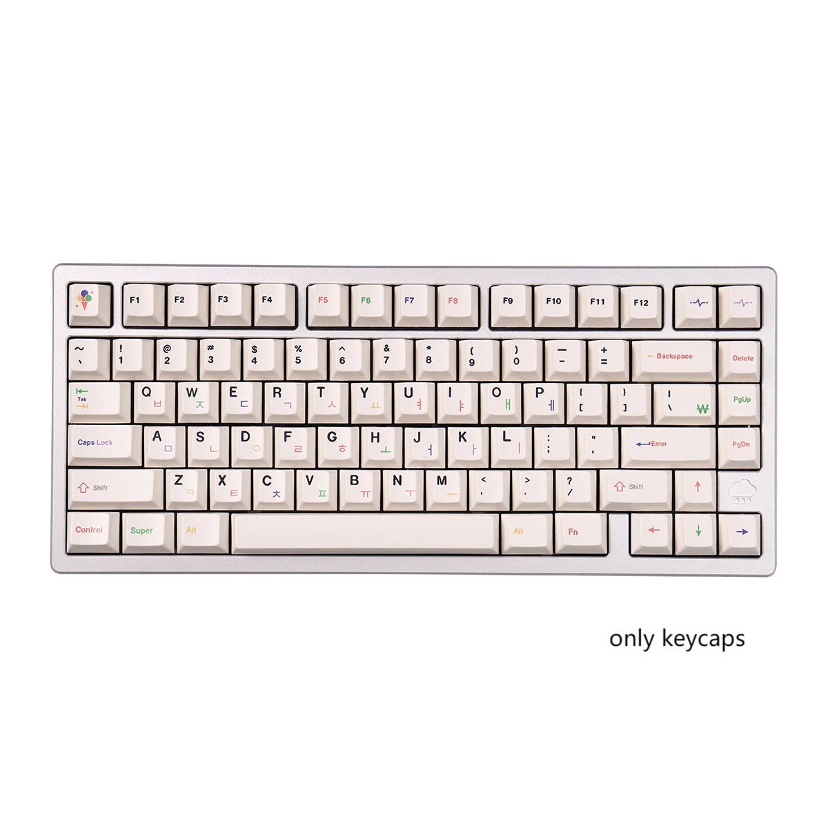 Bộ Keycaps Hàn Quốc Moonwhite Ấm Áp, Nhuộm Thăng Hoa PBT, Profile OEM, Bàn Phím Cơ Fit 144 Phím (61/64/84/87/98/104/108) - trắng - Xem 1