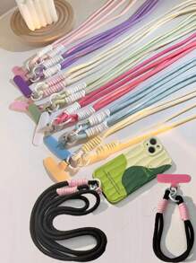 Dopamine Theme Adjustable Detachable Lanyard, Phone Holder, Key Chain, 2-In-1 Design, Unisex - Multicolor - View 12