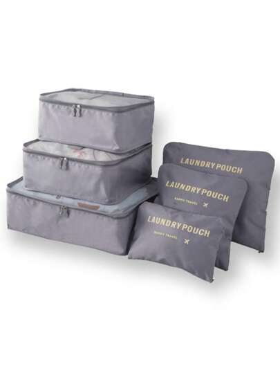 Organizador Necessaire Viagem Mala Kit 6 bolsa Pratico Look Roupas-11006