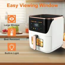 8.5 QT Air Fryer, 8-In-1 Air Fryer Oven With Digital Touch Screen, Visual Window, 1750W, Dishwasher-Safe & Nonstick, Fit For 1-3 People