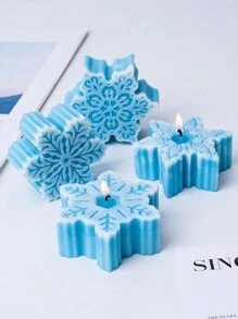1个雪花蜡烛硅胶模具装饰模具DIY手工香薰蜡烛环氧树脂石膏模具新年礼物家居装饰 - Snow - 查看 2