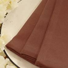 12pcs Solid Color Cloth Napkins, Washable Cotton Table Napkin For Household Dining Fall Autumn Decor Wedding Hotel 45*45cm - Rust Brown - View 4