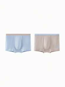 mini bala Quần lót mềm mại phong cách mùa thu mới cho bé trai 2 gói - hồng xanh - Xem 1