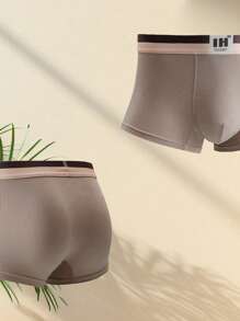 3 件男士梅拉德色透气平角内裤，秋冬