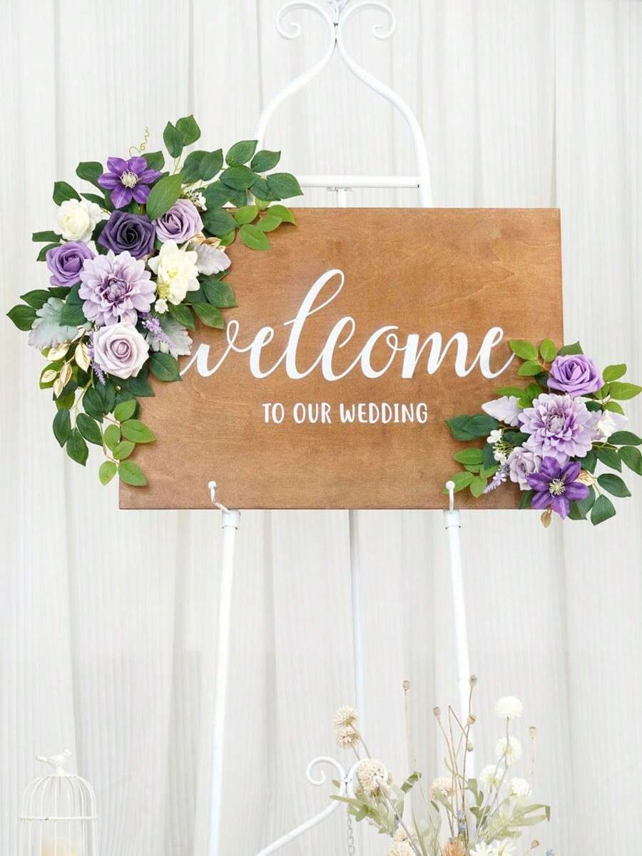 Wedding Arch Flowers Swag Set Of 2, Artificial Flower Swags For Wedding