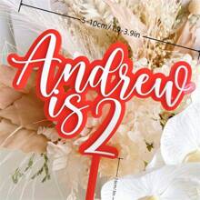 1 件派对蛋糕装饰配件、甜品桌装扮用品、蛋糕装饰用品、烘焙装饰用品、派对装饰用品个性化纪念独特礼物可定制个性化礼物送给她 - 紅色+白色 - 查看 11