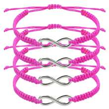 4 piezas/set de pulseras con símbolo infinito tejidas a mano, joyería de regalo para parejas y amigos unisex - Pulsera - Ver 20
