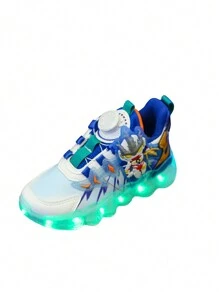 GUANGLAN Scarpe luminose ricaricabili per ragazzi - scarpi sportivi multicolore a luce lampeggiante con motivi di luci animate, scarpe da corsa traspiranti in rete con suola antiscivolo e soletta in memory foam, scarpe da atletica leggera con luci per bambini per giocare di notte, sport, feste, passeggiate, festival, regalo perfetto per compleanno, Natale, Ognissanti (scarpe luminose ultra confortevoli e flessibili per bambini) - Blu - Visualizzare 7