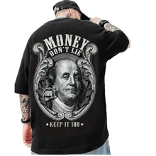 Camiseta Oversized Money Don't Lie Estética Nova Moda