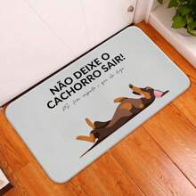 Rubberized Carpet For Bedroom, Living Room And Entrance - 34X60 - 2mm - DON'T LEAVE THE DOG - Blanco y Negro - Ver 1