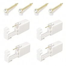 4 Packs Nose Piercing Kit With Built-In Nose Studs,Disposable Self Nose Piercing Gun,Simple And Convenient Operation, Ideal For Family Use - White - View 11