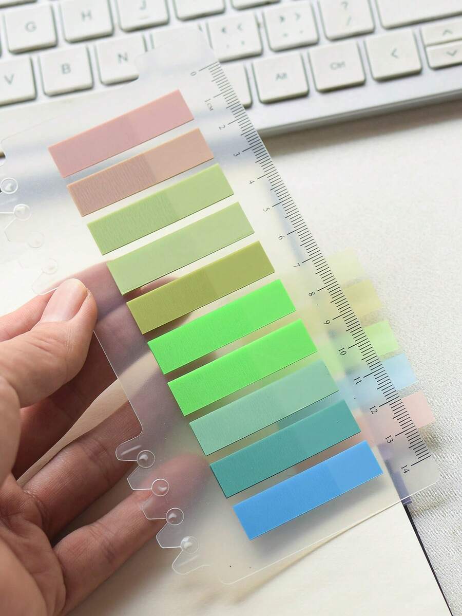 200 Sticky Notes 1 Type 1 Pack Index Sticker Translucent Color 10 Different Color Style Sticky Notes Student Books Supplies Label Stickers Office Supplies Classification Stickers - Mint Green - View 1