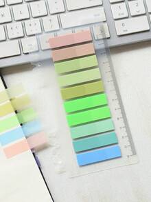 200 Sticky Notes 1 Type 1 Pack Index Sticker Translucent Color 10 Different Color Style Sticky Notes Student Books Supplies Label Stickers Office Supplies Classification Stickers - Mint Green - View 3