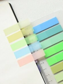 200 Sticky Notes 1 Type 1 Pack Index Sticker Translucent Color 10 Different Color Style Sticky Notes Student Books Supplies Label Stickers Office Supplies Classification Stickers - Mint Green - View 6