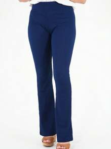 Flare Beehive High Waist Bell Bottom Pants For All Occasions - 藏蓝色 - 查看 1