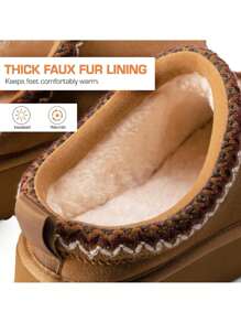 Genuine Suede Women's Fashion Platform Slippers - Short Ankle Boot With Anti-Slip Sole- Cozy, Fuzzy, And Warm Winter Footwear FuzzyEasy Women's Platform Slip-On , Ideal For Indoor And Outdoor Use Suitable For Gift (SUGGEST SIZE UP)