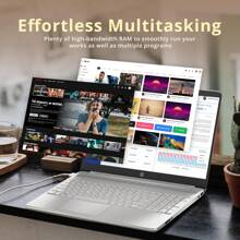 HP HP 15.6" HD Business Laptop, AMD Ryzen 3 5300U, Up To 16GB RAM, Up To 1TB PCIe SSD, AMD Radeon Graphics, Numeric Keypad, 720p HD Camera, Wi-Fi, Bluetooth, Win 11, Natural Silver, 32GB Hotface USB Card