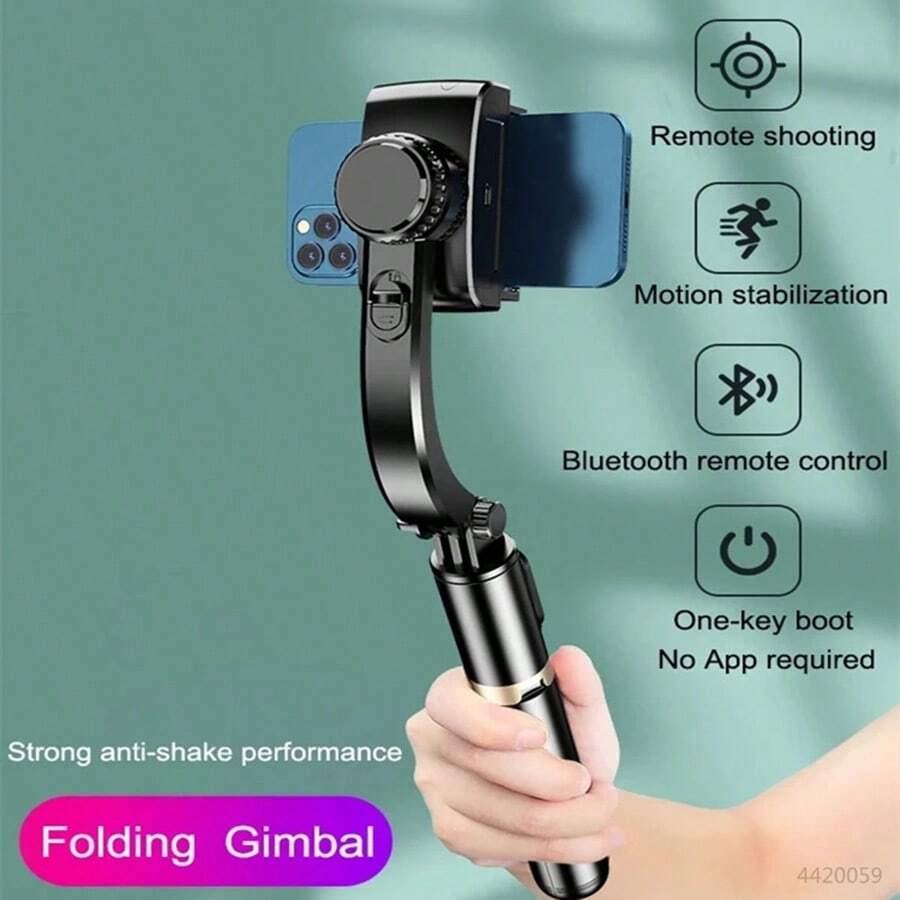 Selfie - Chân máy điện thoại di động, Gimbal chống rung Q08, Gậy tự sướng, Bluetooth, Xoay 360 độ,  Vừa là chân máy tự sướng vừa là bộ ổn định, có chức năng chống rung chuyển động