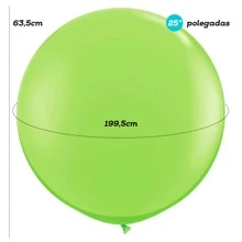 Bladder Balloon Bexigao Big 250 - 1 Giant Unit Party Decoration - 青檸色 - 查看 5