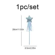 1 Set Princess Magical Star Wand With Sequin, Net Veil And Ribbon For Cosplay Party Decorations,Christmas - Multicolor - View 8