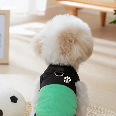 Chaleco arnés para mascotas, ropa de arnés con diseño de patchwork para gatos y perros