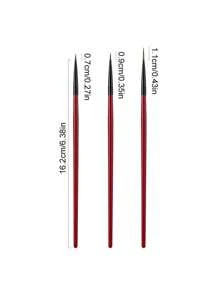3Pcs/Set Crystal Fine Liner Brush Nail Art Striping Brushes Thin Line Nail Brush Detail Painting Pen Gel Nail Painting Tools - Red - View 4