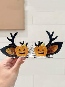 2pcs New Halloween Hair Clip, Pumpkin Ghost Skull Hair Accessory, Ghost Festival Party Dress, Headwear Hair Clip Suitable For Parties, Dances, Halloween Use Witch