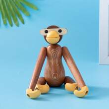 1pc, Creative Wooden Monkey Phone Holder, Decorative Art Hanging Ornament For Living Room & Bedroom, Versatile Table & Shelf Decor, Multi-Purpose Practical Gift - Multicolor - View 13